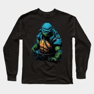 angry leonardo ninja turtle Long Sleeve T-Shirt